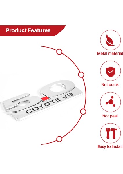 5.0 Coyote V8 11-14 Ford Mustang F150 F250 F350 Krom Yan Vücut Çamurluk Amblemleri Etiket Çıkartma Rozeti Isim Tabanı (Yurt Dışından) indirimleri