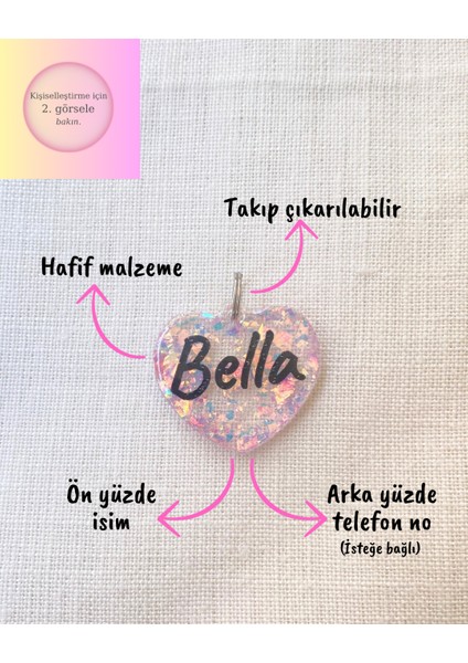 Kalp Şeklinde Kedi/ Küçük- Orta Irk Köpek- Isimliği/ Künyesi