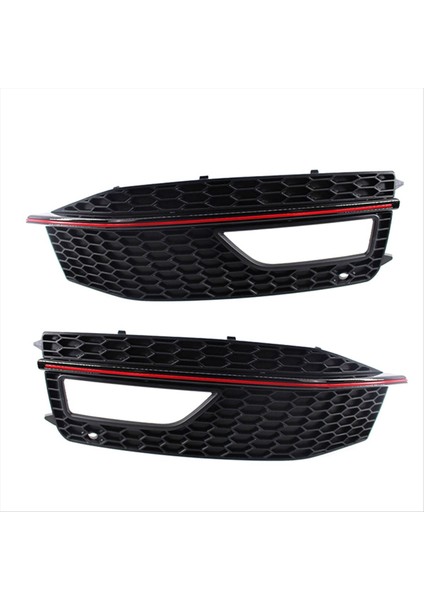 1 Çift Kırmızı Çizgi Sis Far Çerçeve Izgara Spor Tarzı Sis Lambası Kapağı Audi A4 S4 13-15 Dekoratif Modifikasyon Parçaları (Yurt Dışından)