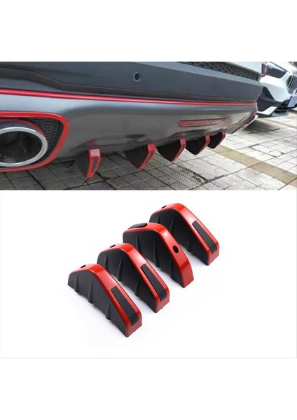 Araba Arka Alt Tampon Kanadı Dudak Difüzör, Anti-Çatrılı Aksesuarlar Spoyler Koruyucusu, Arka Tampon Ayırıcı Dudak Kanadı, 4pcs (Yurt Dışından) fiyatları