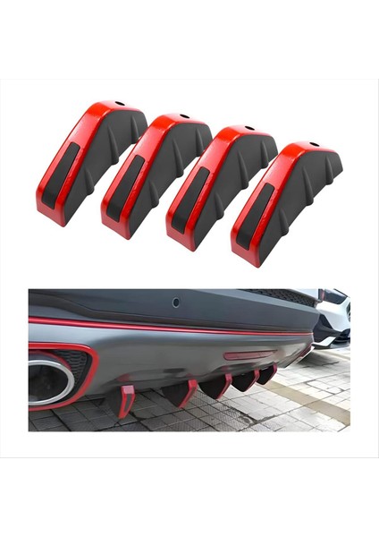 Araba Arka Alt Tampon Kanadı Dudak Difüzör, Anti-Çatrılı Aksesuarlar Spoyler Koruyucusu, Arka Tampon Ayırıcı Dudak Kanadı, 4pcs (Yurt Dışından) indirimleri