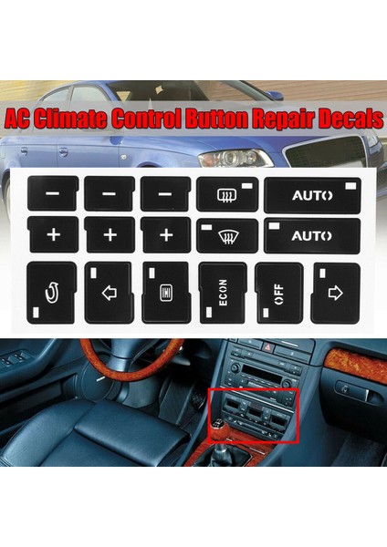 For-Audi A4, B6, B7 2000-2004 Ac Iklim Kontrol Düğmesi Onarım Çıkartma Çıkartma (Yurt Dışından) indirimleri