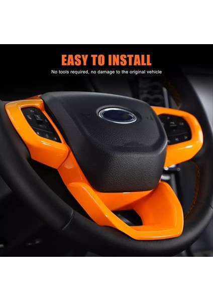 Ford Ranger Için 2023 2024 Araç Direksiyon Simidi Çerçevesi Trim Kapak Iç Aksesuarlar Turuncu (Yurt Dışından) fırsatları