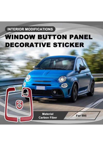 Pencere Düğmesi Paneli Dekoratif Çıkartma Fiat 500 2008-2011 Abarth 595 2012-2023 Lhd Kırmızı (Yurt Dışından) fırsatları