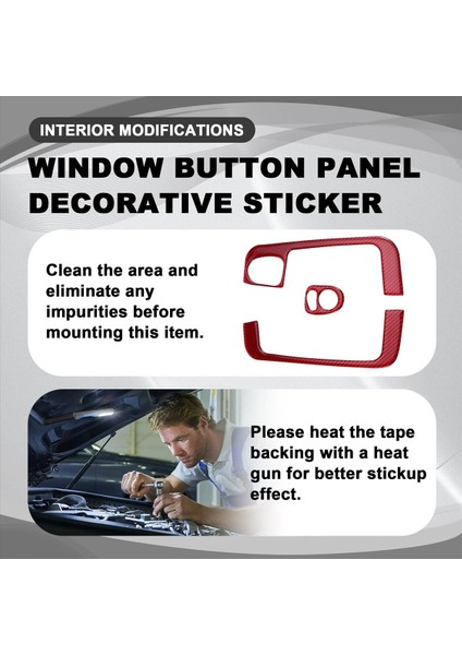 Pencere Düğmesi Paneli Dekoratif Çıkartma Fiat 500 2008-2011 Abarth 595 2012-2023 Lhd Kırmızı (Yurt Dışından) indirimleri