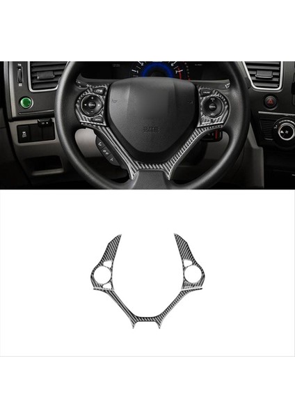 Honda Civic Için Karbon Fiber 9. 2012-2015 Araba Direksiyon Simidi Kapağı Trim Sticker Iç Aksesuarlar Lhd (Yurt Dışından) indirimleri