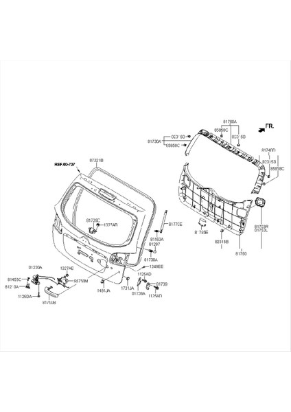 Hyundai Santa Fe 2007-2012 Grome Kilit Aktüatör Motor Bagaj Kapağı Liftgate Mandal Sürüm 81230-2B000 812302B000 (Yurt Dışından) fiyatları