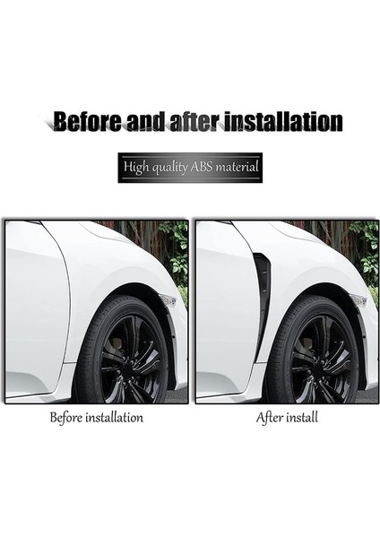 Evrensel Araba Mudguard Yan Havalandırma Dekoratif Çıkartmalar, Hava Akışı Giriş Deliği Izgara Aksesuarları, Abs Siyah (Yurt Dışından) modelleri