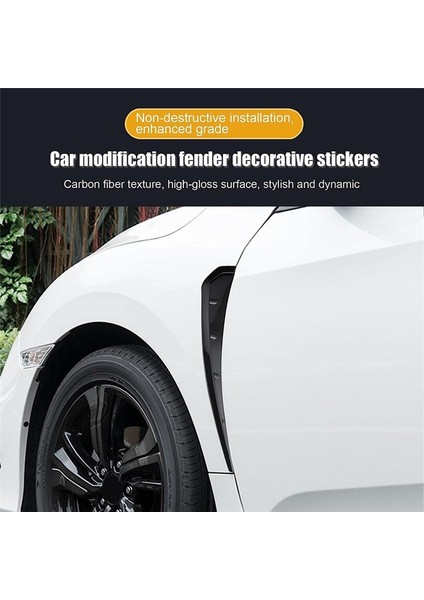 Evrensel Araba Mudguard Yan Havalandırma Dekoratif Çıkartmalar, Hava Akışı Giriş Deliği Izgara Aksesuarları, Abs Siyah (Yurt Dışından) fırsatları