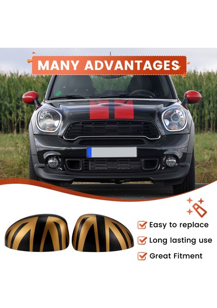 Bmw Mini Cooper R50 R50 R52 R53 Rhd Dikiz Bakış Ayna Ters Ayna Kapak Kabuğu Dekorasyonu Otomobil Parçaları Altın Bayrak (Yurt Dışından) indirimleri