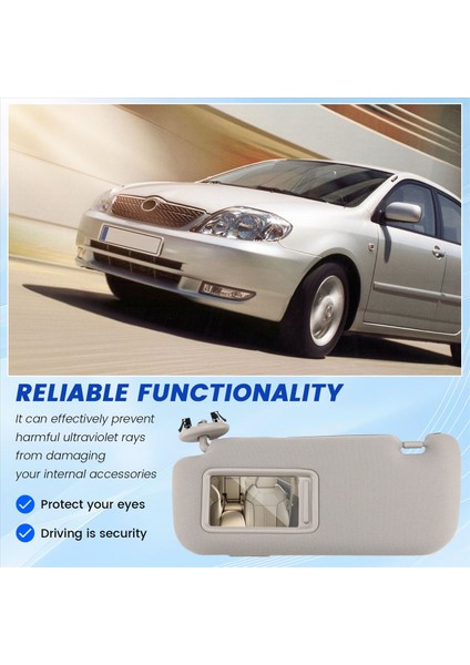 Toyota Auris Corolla 2007 - 2013 Için Ayna Güneş Gölgeli Araba Iç Güneş Vizörü Sol Sürücü Tarafı Gri (Yurt Dışından) indirimleri