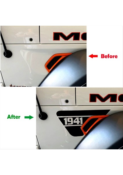Yan Çamurluk Havalandırma 1941 Çıkartmaları, Jeep Wrangler Jl / Gladiator Jt 2018-2024 (Yurt Dışından) modelleri