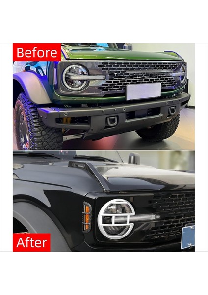 Ford Bronco 2021-2024 Aksesuarlar Için Araba Far Koruma Kapağı Koruyucu Trim Beyaz (Yurt Dışından) fırsatları