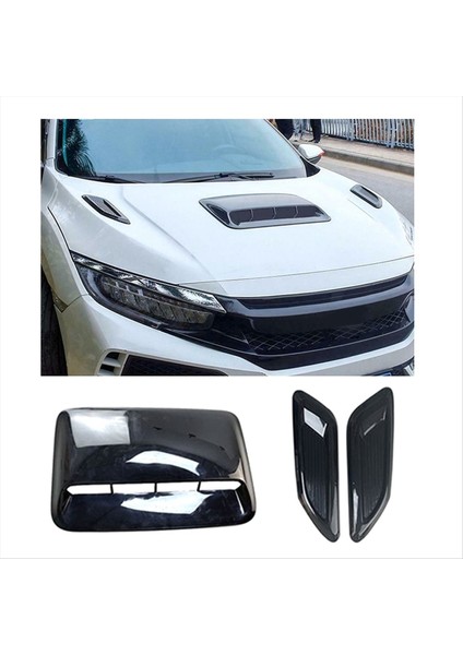 Araba Hava Akışı Alım Kaputu Kepçe Havalandırma Havalandırma Bonnet Dekor Kapak Merkezi Yan Hava Outlet Hood Otomatik Dış Aksesuarlar Evrensel B (Yurt Dışından) fiyatları