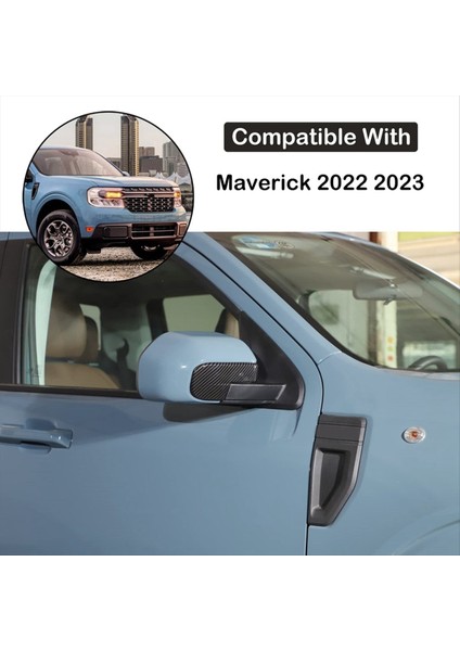 Ford Maverick Için 2022 2023 Araba Dikiz Yan Ayna Kapağı Dekorasyon Trim Çıkartma Aksesuarları - Abs Karbon Fiber (Yurt Dışından) fırsatları