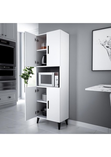 4 Kapaklı Bölmeli Çok Amaçlı Dolap