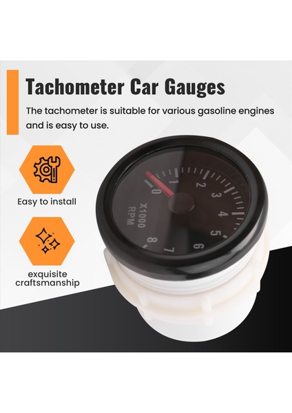 52MM Elektrik Takometresi 0-8000 Rpm 2 Inç Rpm Tako Metre 2 3 4 5 6 8 Silindir Benzinli Motor Araba Teknesi Yat (Yurt Dışından) fırsatları