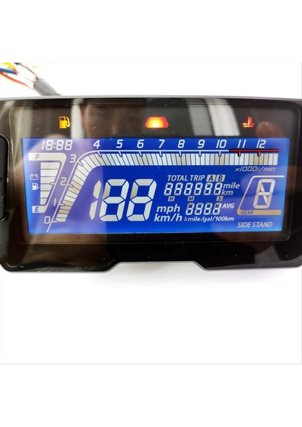 LED 12000RPM 6 Gear Universal Motorcycle LCD Dijital Speed ​​to Tole Arka Işık Yolcun Sometre 2 4 Silindirler Metre Telsiz (Yurt Dışından)