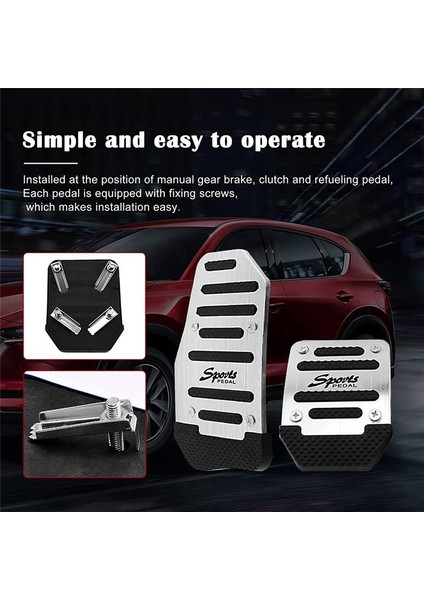 Araç Kaymaz Alüminyum Alaşım Pedal Pedleri, Manuel Gaz Pedalı Fren Pedal Kapağı Evrensel Yedek Aksesuarlar, Gümüş 3 Adet (Yurt Dışından) fırsatları
