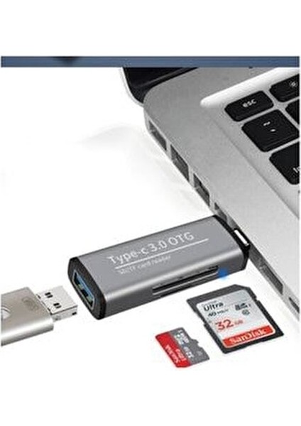 USB 3.0 Type-C Kart Okuyucu 2-in-1 Hızlı Veri Aktarımı ve Şarj Özelliği fiyatları