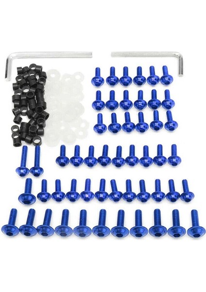 158PCS Evrensel Motosiklet Kaplama Vidaları Fındık Kiti Moto Gövde Çalışma Cıvatları Yamaha Yzf R1 R6 R3 2004- 2008 (Mavi) (Yurt Dışından)