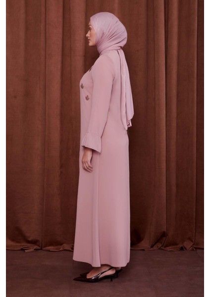 Pudra Taş Işlemeli Ferace