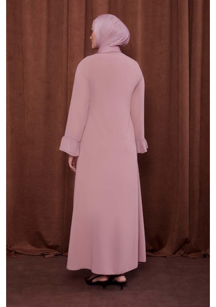 Pudra Taş Işlemeli Ferace