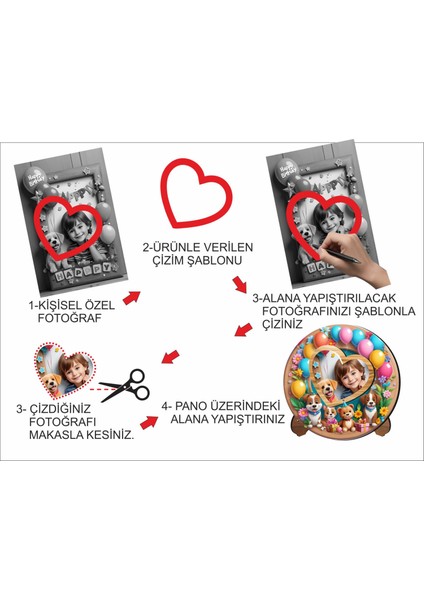 14 x 14 cm Mdf Malzemeden Çocuklar Için Uv Baskılı Hayvan Desenli Fotoğraf Çerçevesi modelleri