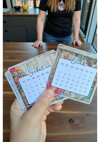 2026 Vintage Mini Masa Takvimi/ahşap Ayaklı/hediyelik/yeni Yıl Hediyesi/ölçülere Dikkat Edelim fiyatları