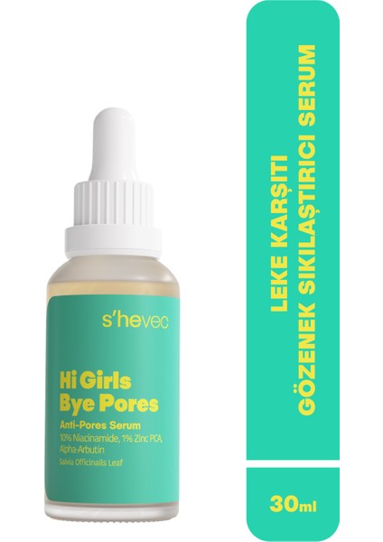 Gözenek Sıkılaştırıcı ve Leke Karşıtı Niasinamid Vegan Serum 30 ml Hi Girls Bye Pores