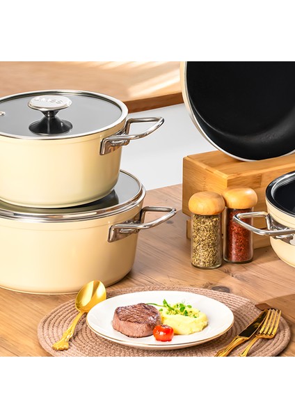 Rozella 7 Parça Titanyum Tencere Seti - Gri fiyatları