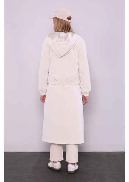 Bej Çıkarılabilir Detaylı Trençkot