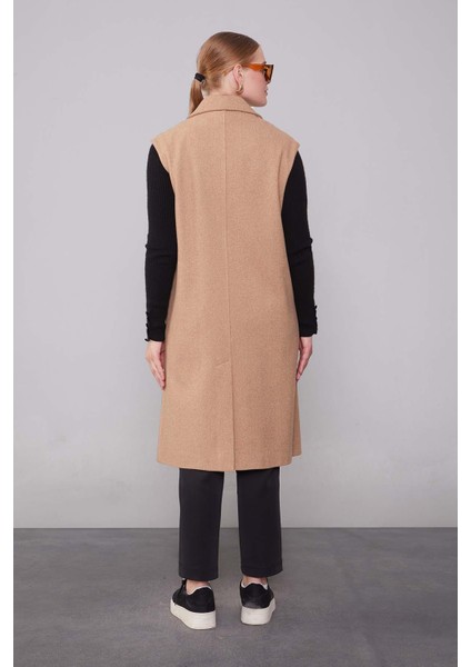 K.bej Maxi Boy Kaşe Yelek fırsatları