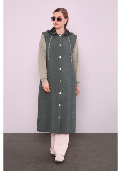 Haki Zincir Detaylı Yelek