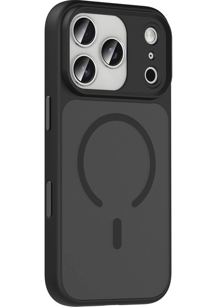 iPhone Uyumlu 17 Pro Kılıf Mat Arka Yüzey Wireless Şarj Özellikli Zore Flet M-Safe Kapak fiyatları