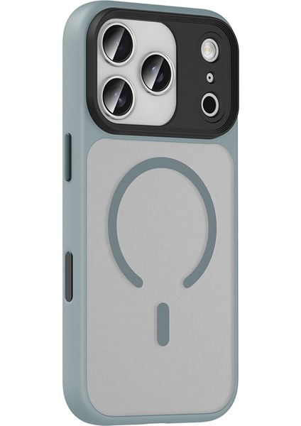 iPhone Uyumlu 17 Pro Kılıf Mat Arka Yüzey Wireless Şarj Özellikli Zore Flet M-Safe Kapak modelleri