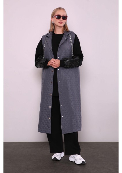Antrasit Zincir Detaylı Yelek