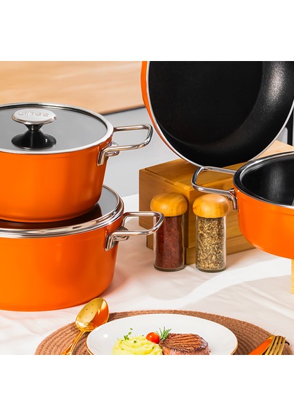 Rozella 7 Parça Titanyum Tencere Seti - Gri fiyatları