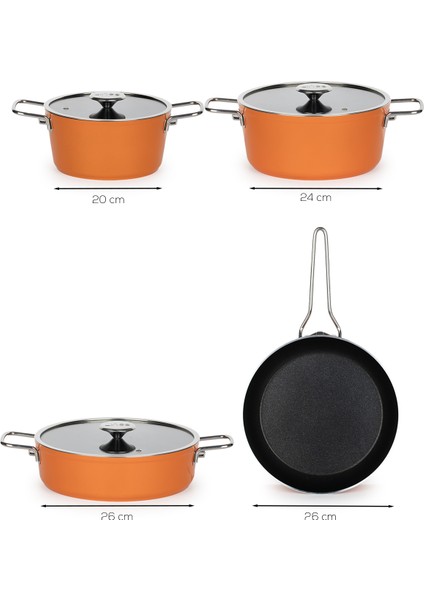 Rozella 7 Parça Titanyum Tencere Seti - Gri fırsatları