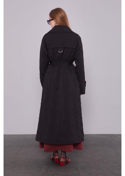 Siyah Kendinden Desenli Fermuarlı Kap fırsatları