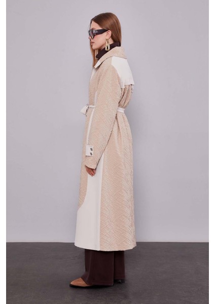 Bej Kendinden Desenli Fermuarlı Kap modelleri