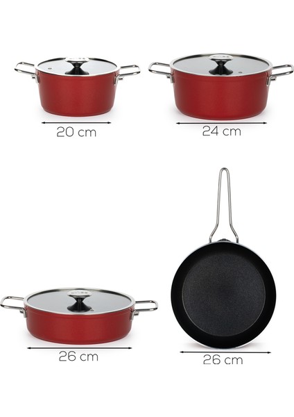 Rozella 7 Parça Titanyum Tencere Seti - Gri fırsatları