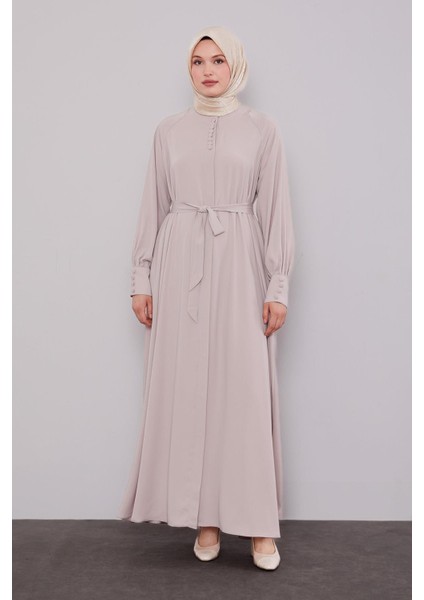 K.bej Düğme Kapamalı Ferace