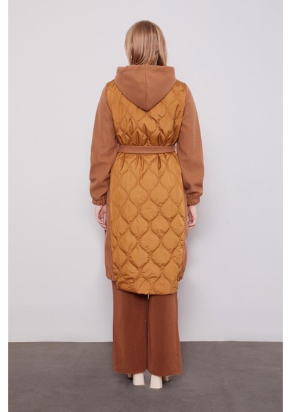 Kahve Kaşe Detaylı Kapitone Mont fırsatları