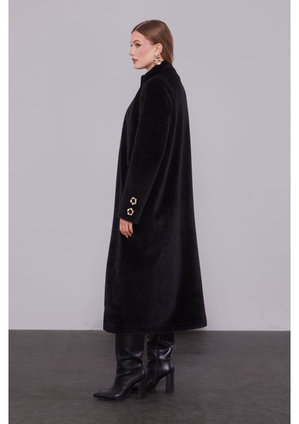 Siyah Gold Aksesuar Detaylı Kürk Kaban indirimleri