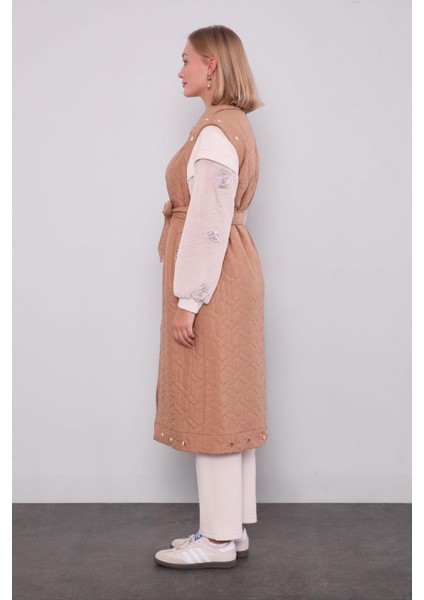 Camel Cep Aksesuar Detaylı Yelek fiyatları