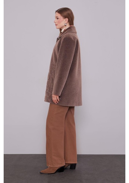 Kahve Pullu Desen Midi Kaban fırsatları