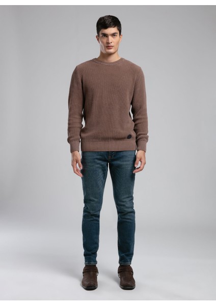 Yuvarlak Yaka Regular Fit Kahve Erkek Kazak 261 Lcm 241027 Wılson Kahve