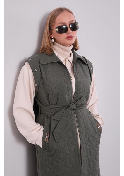 Haki Cep Aksesuar Detaylı Yelek modelleri