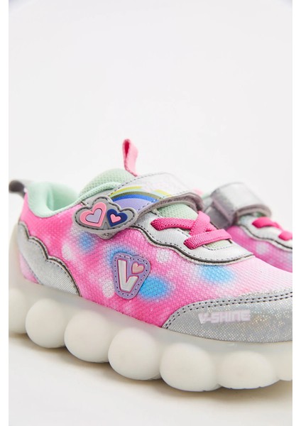 Ballon Işıklı Kız Bebek Gümüş Spor Ayakkabı